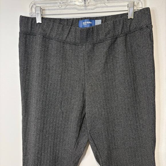 Old Navy Women's Stevie Pants Pull On Pants Elastic Stretch Large Gray Chevron - Picture 6 of 6